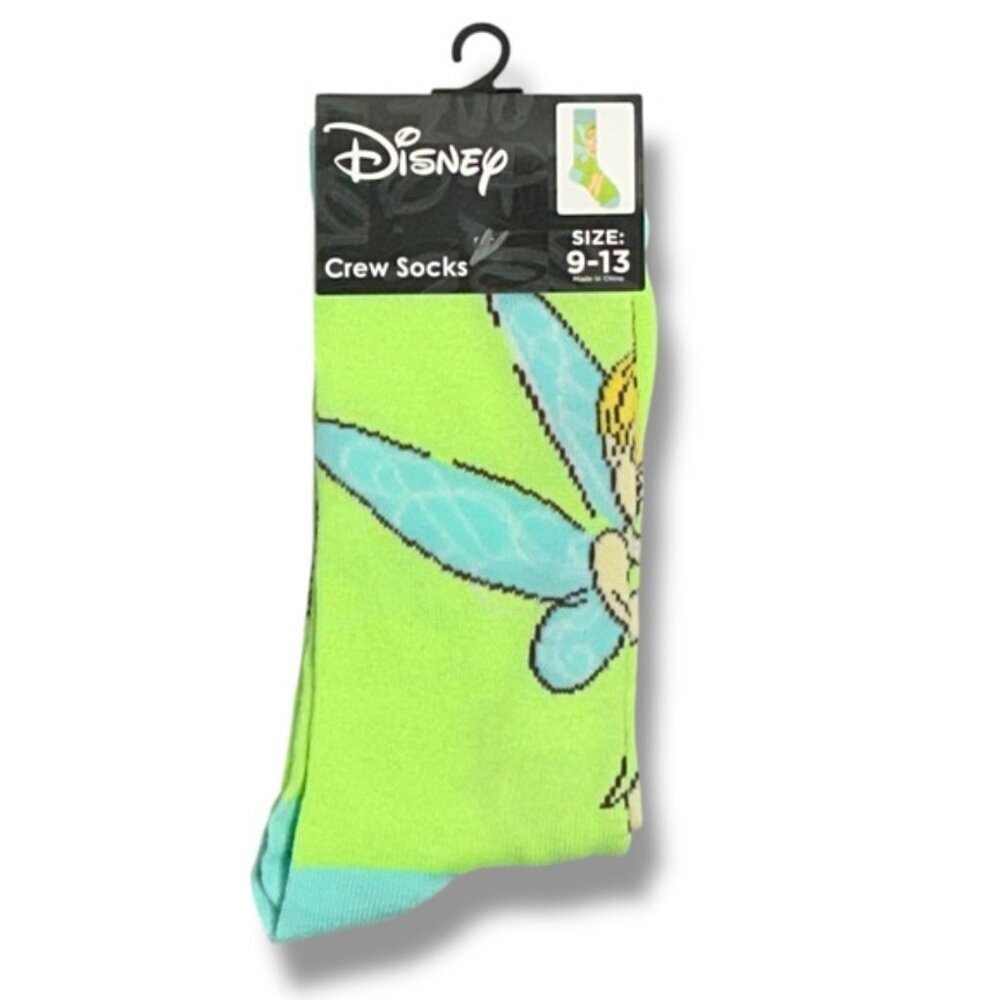 Peter Pan Tinker Bell Crew Socks Disney Green Blue Adult Unisex 9-13 One Size - Picture 10 of 16